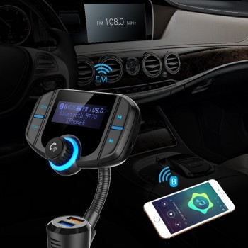 CDEN Bluetooth player MP3 FM transmitter TF Card music player Dual USB mobile phone Quick Charge 3.0 Charger Bluetooth Car Kit