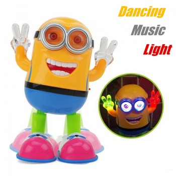 Electric Toys Despicable ME3 Minion Dancing Robot Kids Educational Toy With Light And Music Small Yellow People Childrens Gift