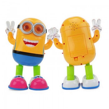 Electric Toys Despicable ME3 Minion Dancing Robot Kids Educational Toy With Light And Music Small Yellow People Childrens Gift