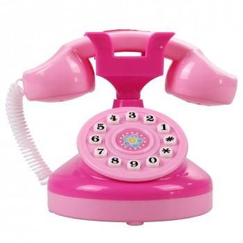 Pink Phone Pretend Play Electronic Musical with Voice and Sound Toy Pink Phone Toy Educational Children Girls Emulational Gifts