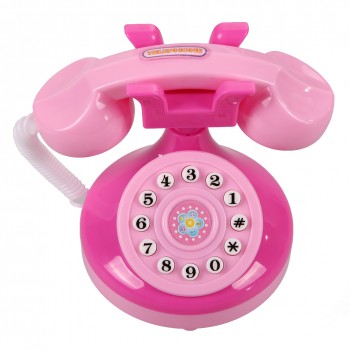 Pink Phone Pretend Play Electronic Musical with Voice and Sound Toy Pink Phone Toy Educational Children Girls Emulational Gifts