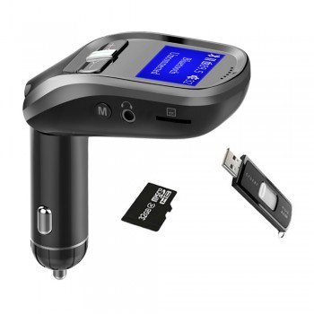 Handsfree Car Kit FM Transmitter Bluetooth FM Modulator Car MP3 Player Aux Out 5V 3.1A Dual USB Support TF Card USB Falsh Driver