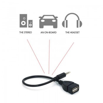 2019 New 3.5mm Male Audio AUX Jack To USB 2.0 Type A Female OTG Converter Adapter Cable