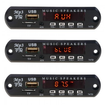 Wireless Bluetooth MP3 Player Decoder Board Audio Receiver USB 3.5mm jack AUX TF FM audio Music adapter Bluetooth car kit 5V 12V