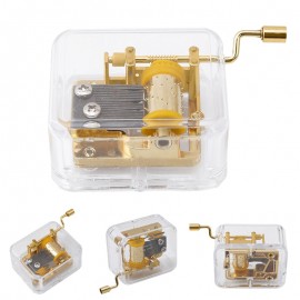 Acrylic Hand Crank Metal Movement Music Box Kids Toy Xmas Birthday Gift  88 S7JN