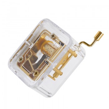 Acrylic Hand Crank Metal Movement Music Box Kids Toy Xmas Birthday Gift  88 S7JN