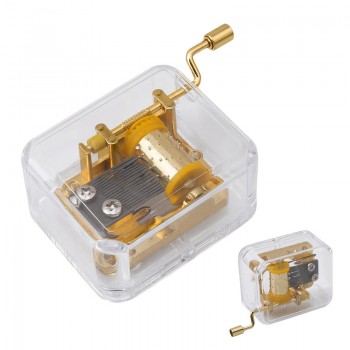 Acrylic Hand Crank Metal Movement Music Box Kids Toy Xmas Birthday Gift  88 S7JN