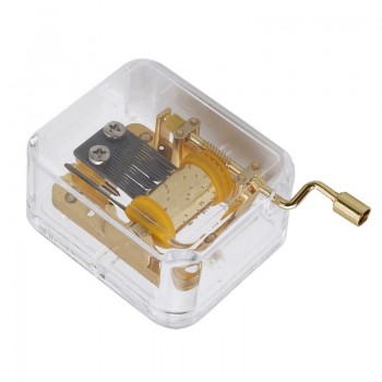 Acrylic Hand Crank Metal Movement Music Box Kids Toy Xmas Birthday Gift  88 S7JN