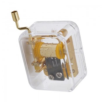 Acrylic Hand Crank Metal Movement Music Box Kids Toy Xmas Birthday Gift  88 S7JN