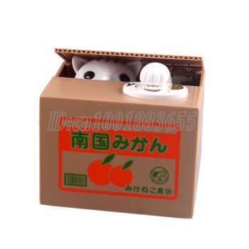Genuine creativity lovely piggy bank money saving electronic cat piggy banks for stealing the cat toys birthday gift for kids