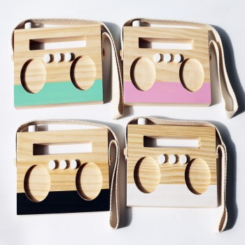 Nordic Hanging Wooden Radio Camera Toys Kids Toys Gift 17*11CM Room Decor Furnishing Articles Christmas Gifts For Kid Wooden Toy