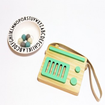 Nordic Hanging Wooden Radio Camera Toys Kids Toys Gift 17*11CM Room Decor Furnishing Articles Christmas Gifts For Kid Wooden Toy