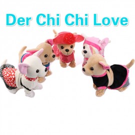 Christmas Der Chi Chi LOVE Electronic Dog Pet Singing Walking Musical Plush Pet Robot Dog Toys Interactive Toys For Kids Baby