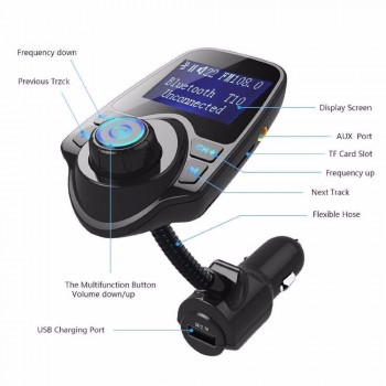 Kingslims Wireless In-Car Bluetooth FM Transmitter MP3 Radio Adapter Car Kit USB Charger Car MP3 Player High Quality