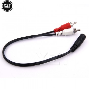 3.5mm Stereo Audio Female Jack to 2 RCA Male SocketHeadpahone Y Cable jack to two MALE coded male RCA plugs