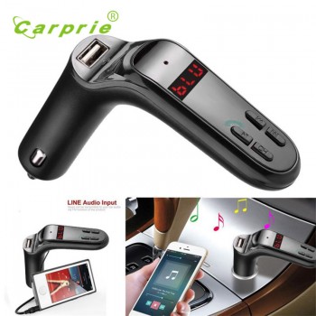 Car-styling Bluetooth Car Kit Handsfree FM Transmitter Radio MP3 Player USB Charger amp; AUX June21