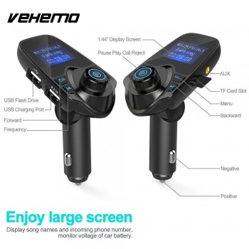 Vehemo Bluetooth Receiver Wireless Radio Adapter FM Transmitter Car FM Transmitter Music FM Adapter Automobile AUX Stereo