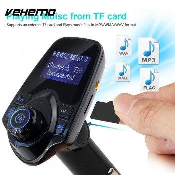 Vehemo Bluetooth Receiver Wireless Radio Adapter FM Transmitter Car FM Transmitter Music FM Adapter Automobile AUX Stereo