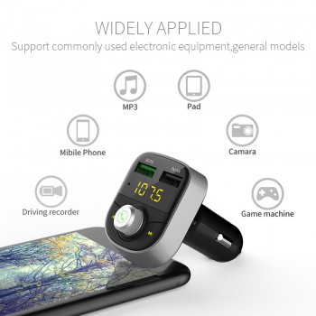 Wireless 3.0 Quick Charge In-Car Bluetooth FM Transmitter Radio Adapter Car Kit MP3 Player Hands-Free with LCD Display HY28S