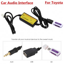 APPS2CAR Car Audio Interface MP3 USB / SD Adapter 12P Connect Digital CD Changer for Toyota