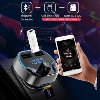 CDEN FM transmitter car MP3 player dual USB charger U disk lossless music playback Bluetooth receiver hands-free calling