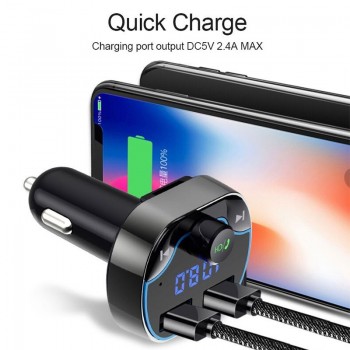 CDEN FM transmitter car MP3 player dual USB charger U disk lossless music playback Bluetooth receiver hands-free calling