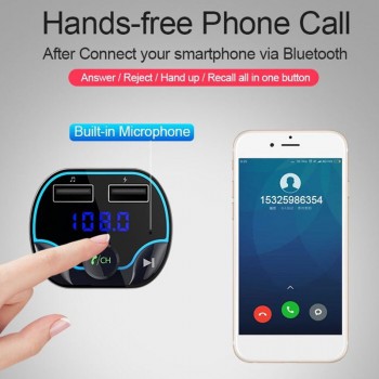 CDEN FM transmitter car MP3 player dual USB charger U disk lossless music playback Bluetooth receiver hands-free calling