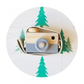 Cute Wood Baby Kids Camera Toys Pillow Creative Neck Camera Photography Prop Room Decoration Clothing Accessory Birthday Gift
