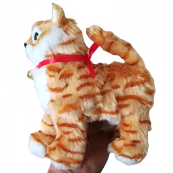 1Pcs Robot Cat Electronic Cat Toy Electronic Plush Pet Toy Singing Songs Walk Mew Leash Kitten Toys For Children Birthday Gifts