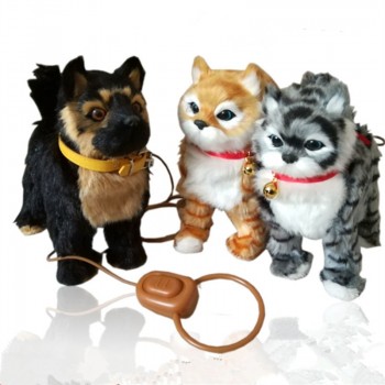 1Pcs Robot Cat Electronic Cat Toy Electronic Plush Pet Toy Singing Songs Walk Mew Leash Kitten Toys For Children Birthday Gifts