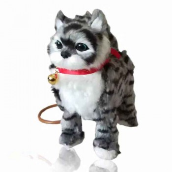 1Pcs Robot Cat Electronic Cat Toy Electronic Plush Pet Toy Singing Songs Walk Mew Leash Kitten Toys For Children Birthday Gifts