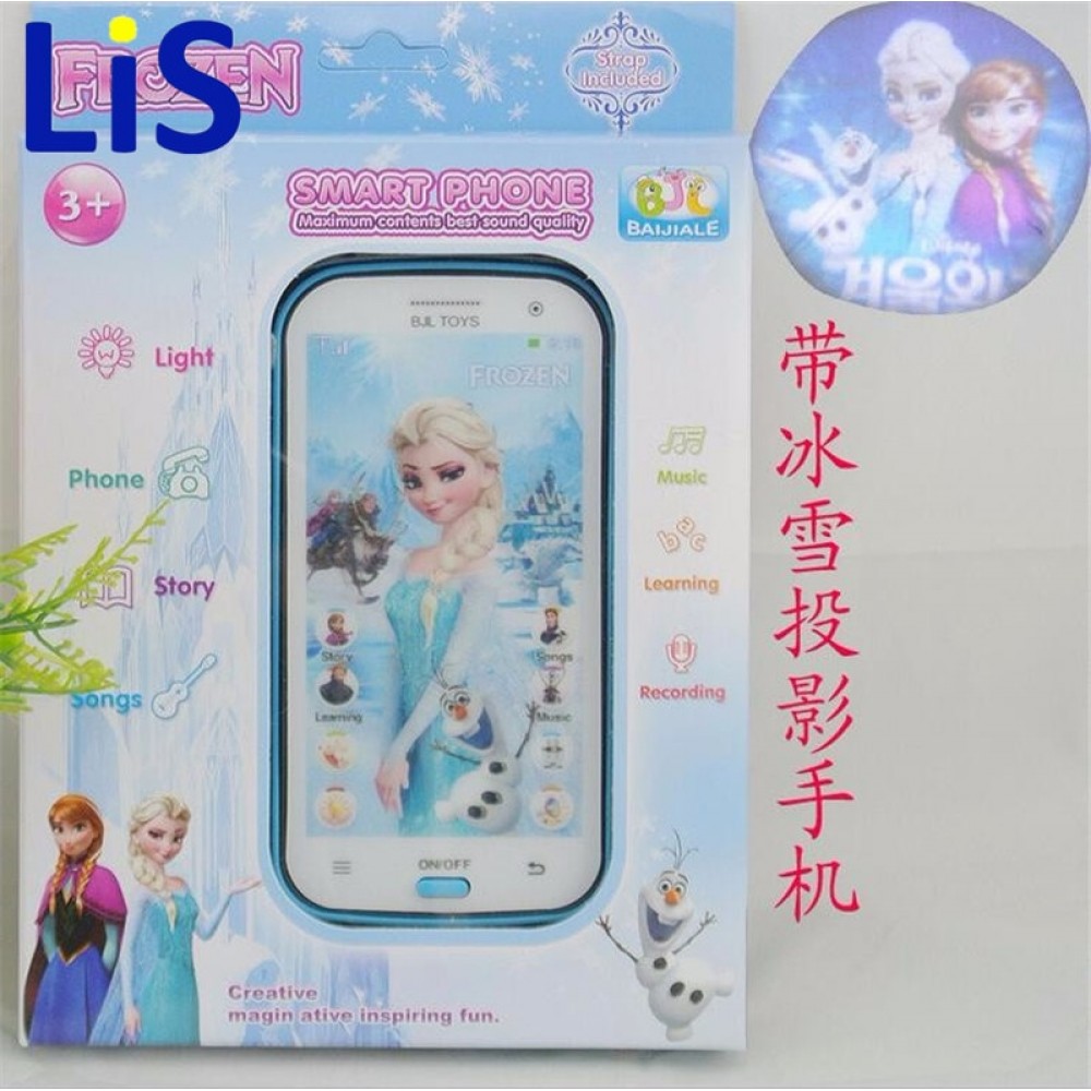 (Lis)Snow Queen Toy Phone Talking Princess Anna Elsa Phone Mobile Learning amp; Education Baby Mobilephone Electronic ChildrenToys