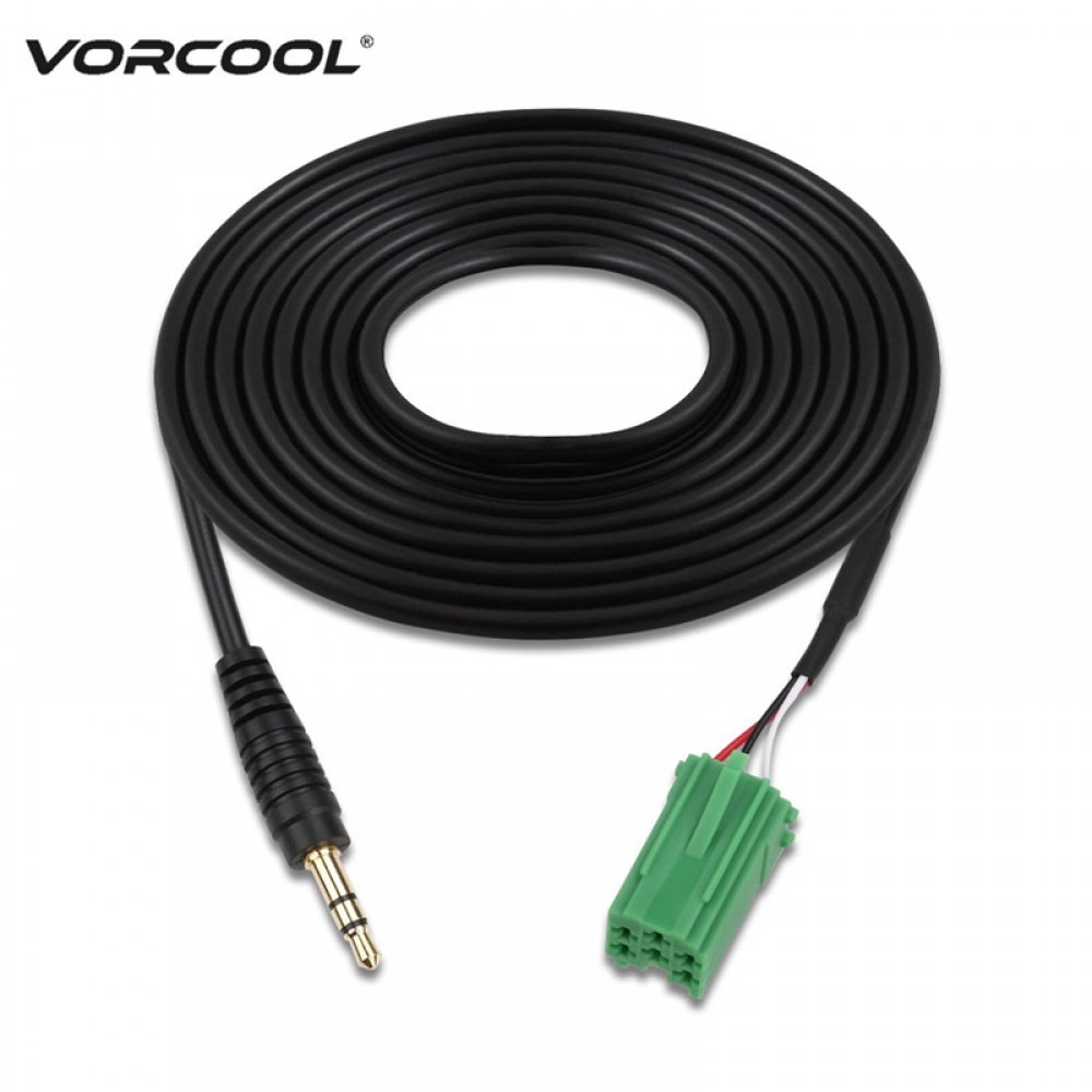 VORCOOL Connector to 3.5mm Jack Car AUX Input Adapter Audio Cable For Renault Clio Megane Laguna Scenic For Phone MP3 Radio
