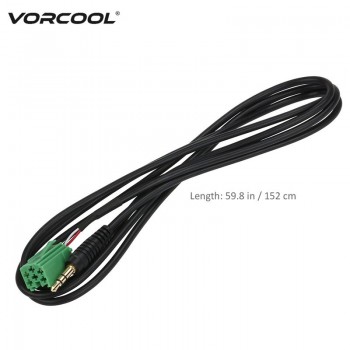 VORCOOL Connector to 3.5mm Jack Car AUX Input Adapter Audio Cable For Renault Clio Megane Laguna Scenic For Phone MP3 Radio