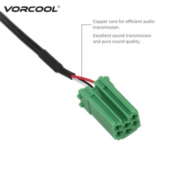 VORCOOL Connector to 3.5mm Jack Car AUX Input Adapter Audio Cable For Renault Clio Megane Laguna Scenic For Phone MP3 Radio