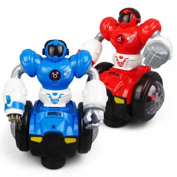 360 Rotating Electronic Dancing Robot Car Toy Boys Musical Flashing Baby Pets Interactive Electronic Walking Toys For Children