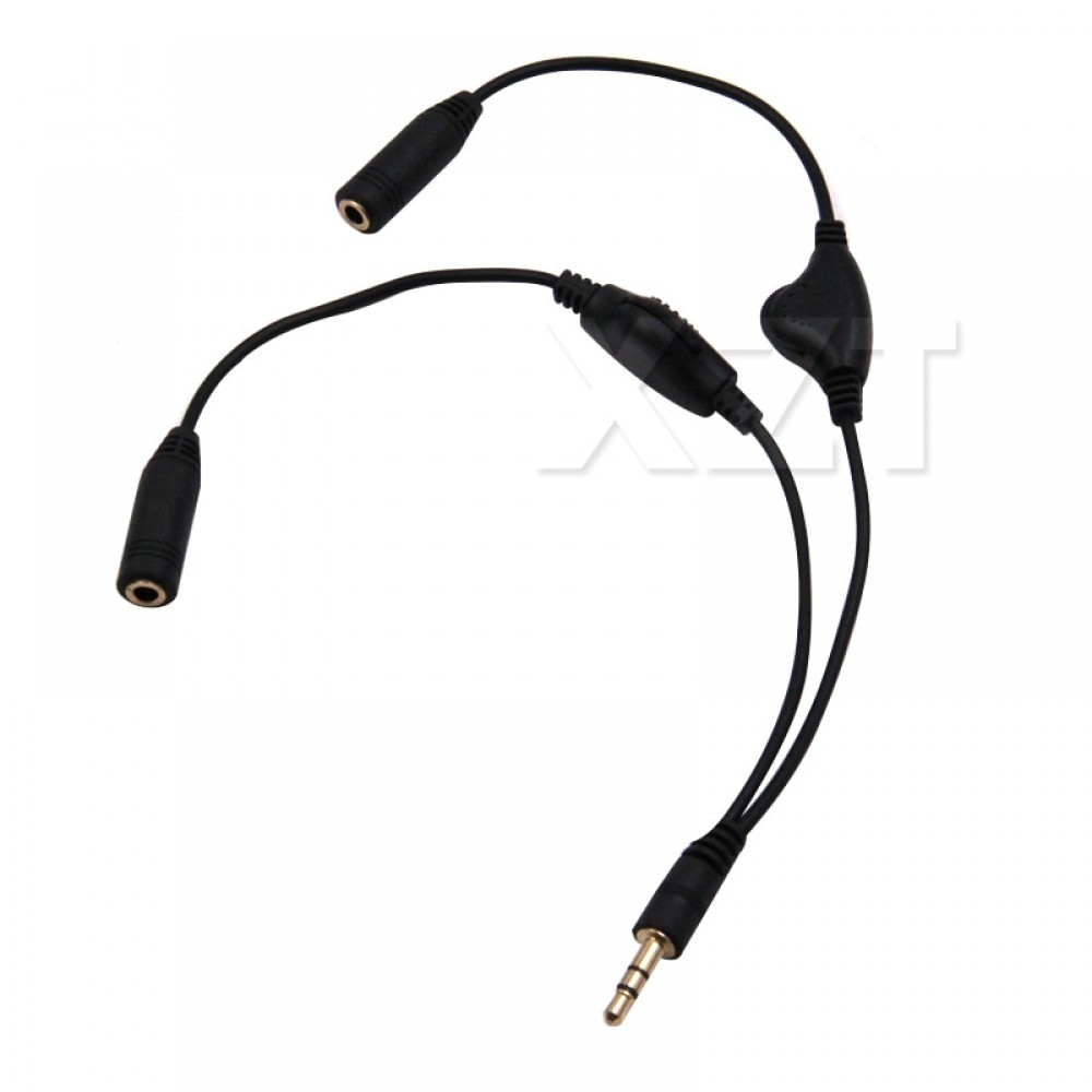 3.5mm Headphone Stereo Audio Y Splitter Cable Cord With Separate Volume Controls Z17