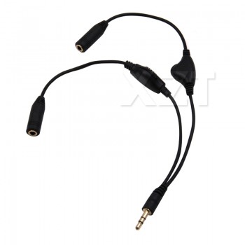 3.5mm Headphone Stereo Audio Y Splitter Cable Cord With Separate Volume Controls Z17