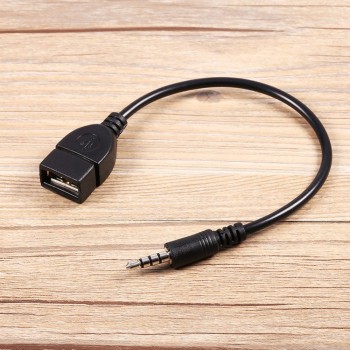 3.5mm Male to USB female Cable AUX Audio Plug JacK USB 2.0 Female Converter Cable Adapte