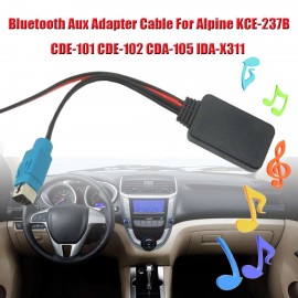 Bluetooth Aux Adapter Cable For Alpine/KCE-237B/CDE-101/CDE-102/CDA-105/IDA-X311 Speaker Line