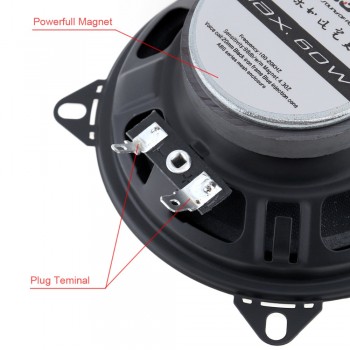 2pcs LaBo 4 Inch 60W 2 Way Car Coaxial Hifi Speaker Vehicle Door Auto Audio Music Stereo Full Range Frequency Loudspeaker