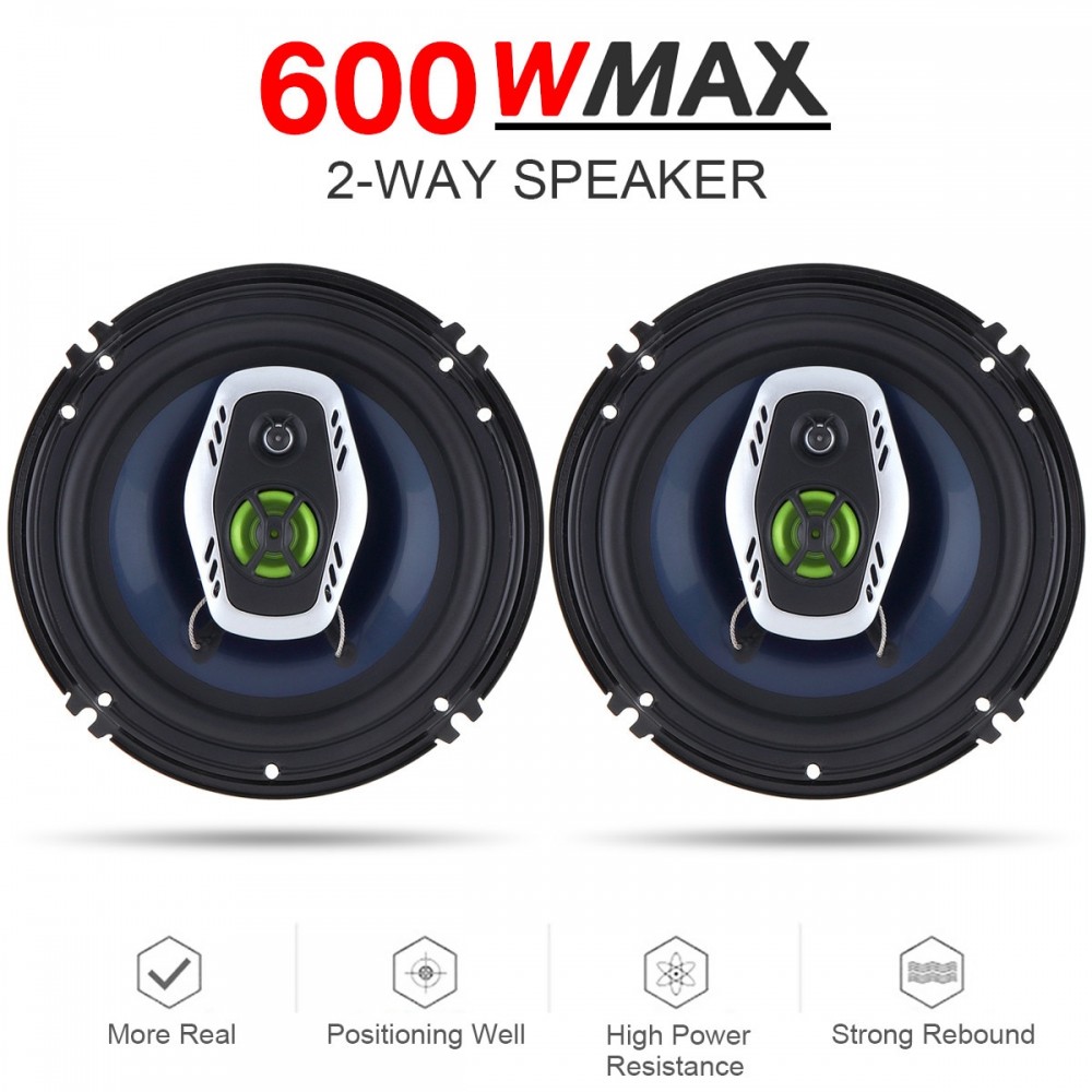 2pcs 6.5 Inch 16cm 600W 2 Way Car Coaxial Loud Speaker Auto Audio Music Stereo Full Range Frequency Hifi Loudspeakers