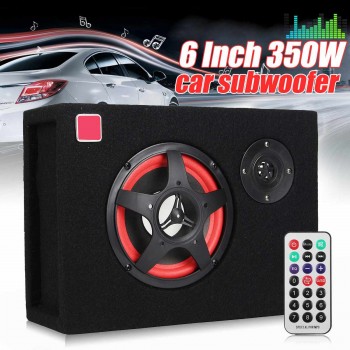 350W Under Seat Active Car Subwoofer Speaker Audio Stereo Bass Powerful 4oHm 6inch Card Car Seat Power Car 12V 24V 220V