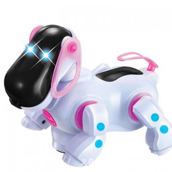 Amazing Robot Dog Lovely Music Shine Intelligent Electronic Robot Walking Dog Puppy Action Toy  Pet Kids Baby with Music Light