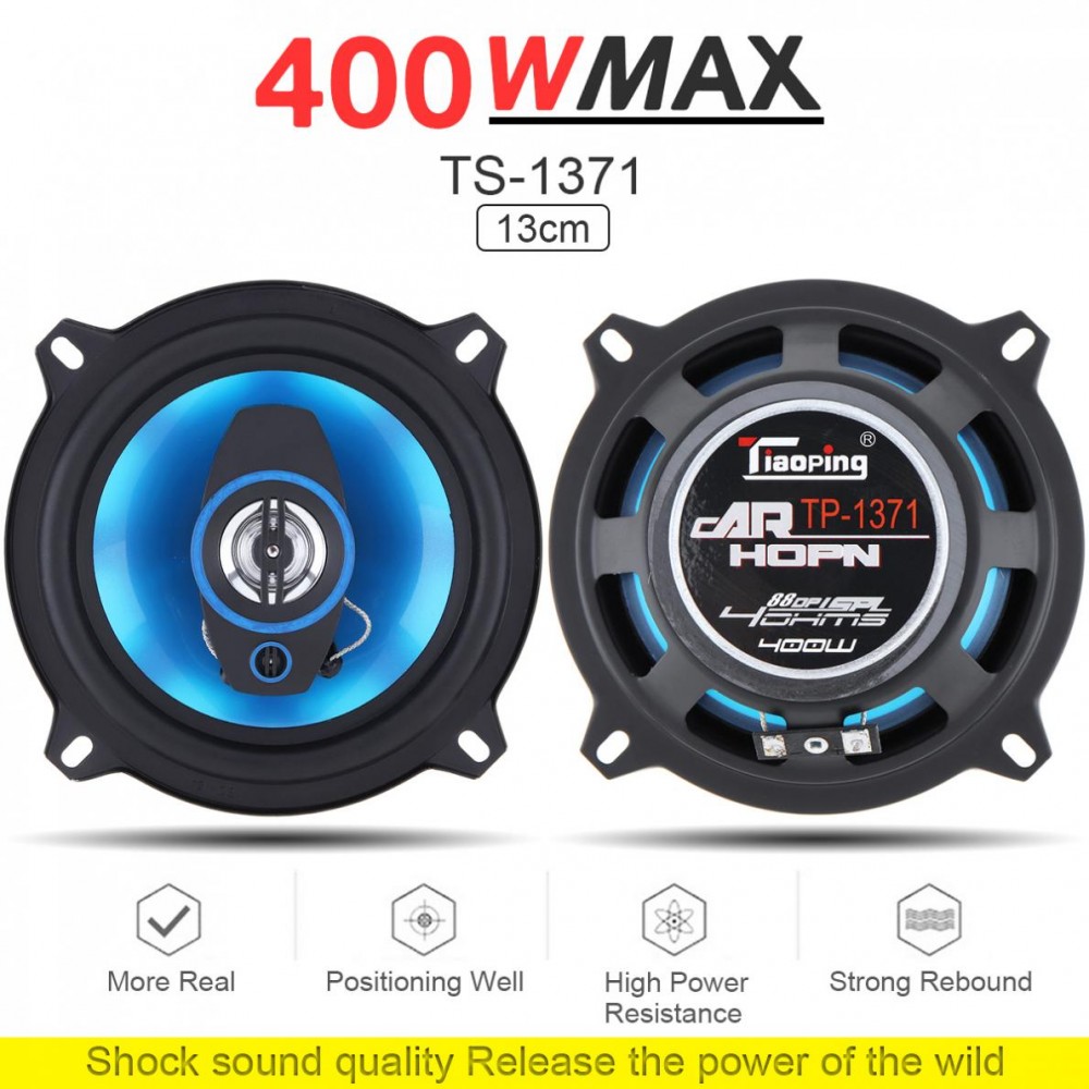 2Pcs! 5 Inch 400W 2 Way Car Coaxial Auto Audio Music Stereo Full Range Frequency Hifi Speakers Non-destructive Installation