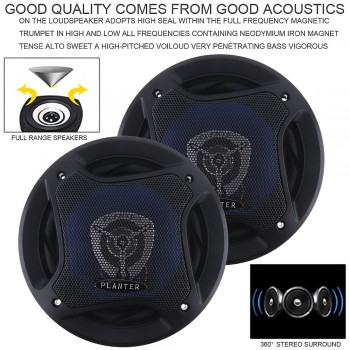 PL-1648  2pcs 6.5 Inch 500W Car HiFi Coaxial Speaker Vehicle Door Auto Audio Music Stereo Full Range Frequency Speakers for Cars