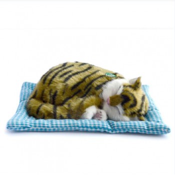 Simulation animal cat bed dog pet birthday gift Simulation toys for Children sleepping cat dog electronic pet