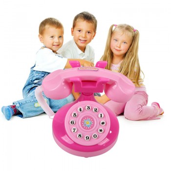 Cute Mini Simulated Flashing Toy Phone Fun Pink Lighting Phone Toy Baby Girls Educational Play House Pretend Play Toy