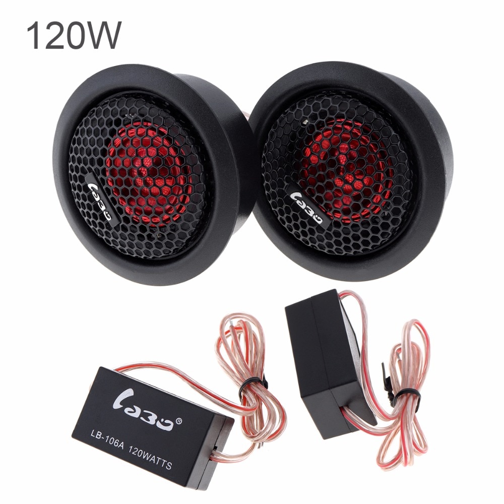 2pcs LaBo 12V 120W 92dB 2500-20KHz Frequency Car Dome Tweeter Loud Speaker Audio Loudspeaker Auto Stereo Treble Speakers