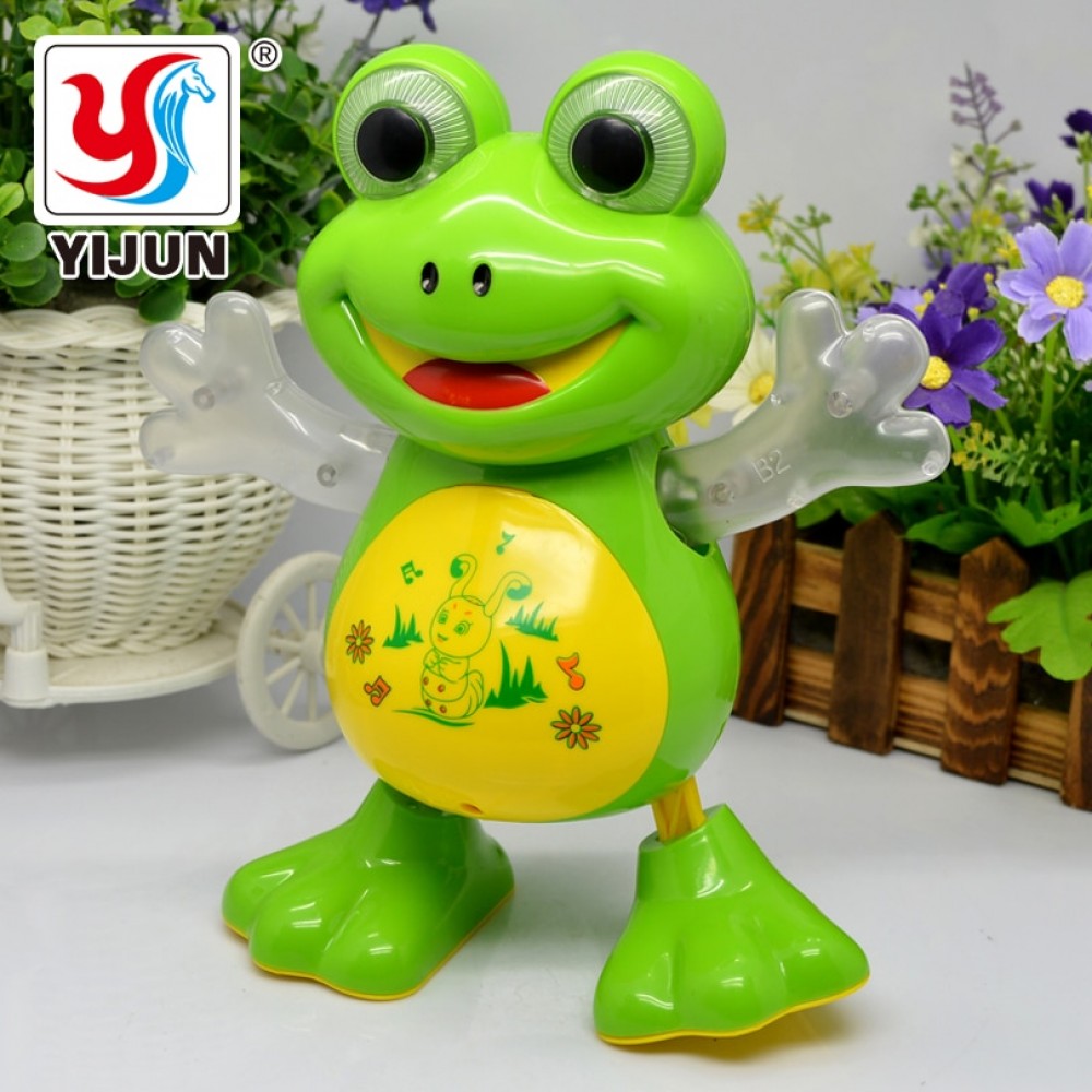 YIJUN New Electronic Dancing Frog Pet Toys Robot doll Toys Light Music Universal Interactive Toys Children Toys Brithday Gifts